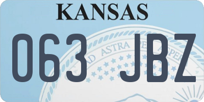 KS license plate 063JBZ