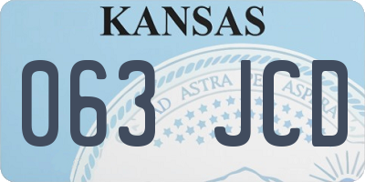 KS license plate 063JCD