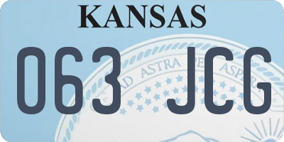 KS license plate 063JCG