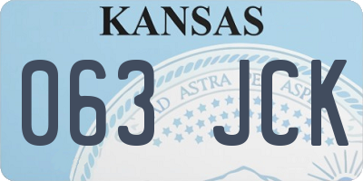 KS license plate 063JCK