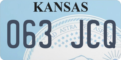 KS license plate 063JCQ
