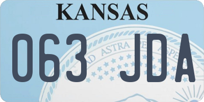 KS license plate 063JDA