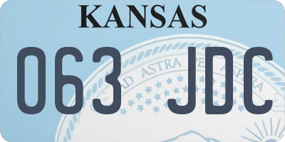 KS license plate 063JDC