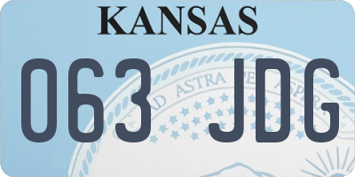 KS license plate 063JDG