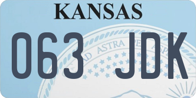KS license plate 063JDK