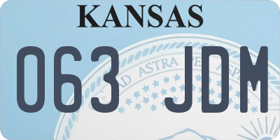 KS license plate 063JDM