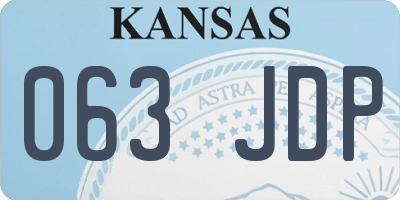 KS license plate 063JDP