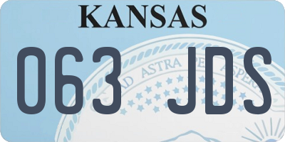 KS license plate 063JDS