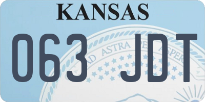 KS license plate 063JDT