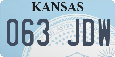 KS license plate 063JDW