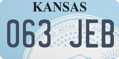 KS license plate 063JEB