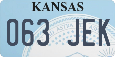 KS license plate 063JEK