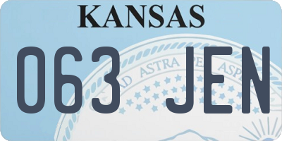 KS license plate 063JEN