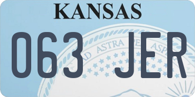 KS license plate 063JER