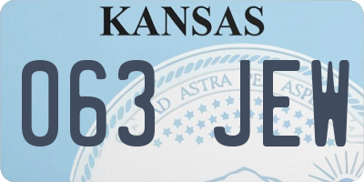 KS license plate 063JEW