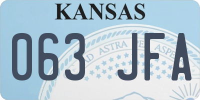 KS license plate 063JFA