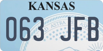 KS license plate 063JFB