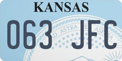 KS license plate 063JFC