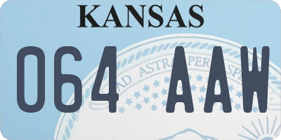 KS license plate 064AAW