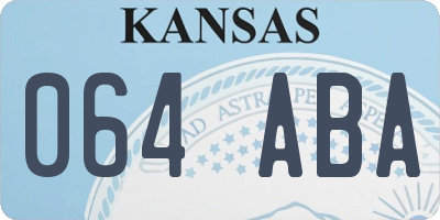 KS license plate 064ABA