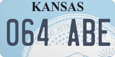 KS license plate 064ABE