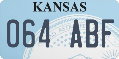 KS license plate 064ABF