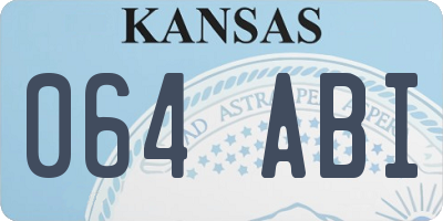 KS license plate 064ABI