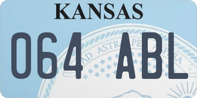 KS license plate 064ABL