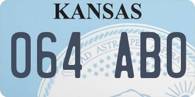 KS license plate 064ABO