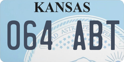 KS license plate 064ABT
