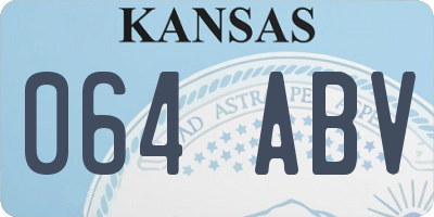 KS license plate 064ABV