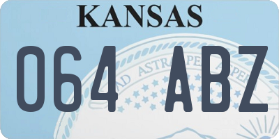 KS license plate 064ABZ