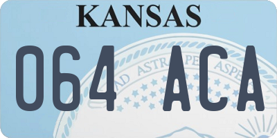KS license plate 064ACA