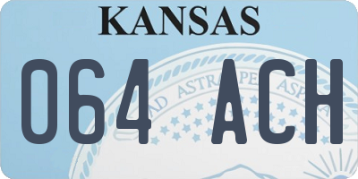 KS license plate 064ACH