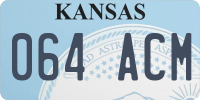 KS license plate 064ACM