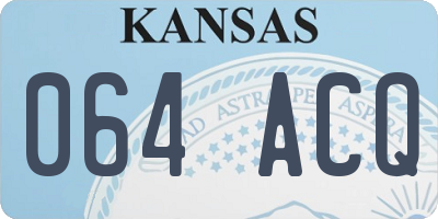 KS license plate 064ACQ