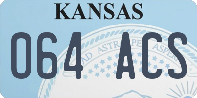 KS license plate 064ACS