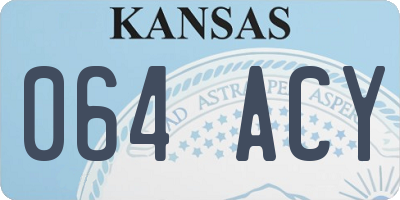 KS license plate 064ACY