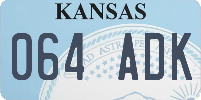 KS license plate 064ADK