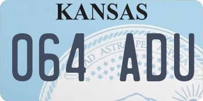 KS license plate 064ADU