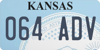 KS license plate 064ADV