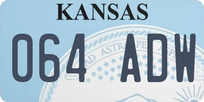 KS license plate 064ADW