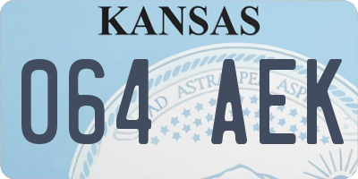 KS license plate 064AEK