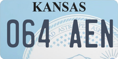 KS license plate 064AEN