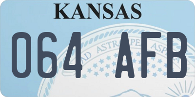 KS license plate 064AFB