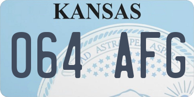 KS license plate 064AFG