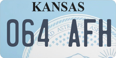 KS license plate 064AFH
