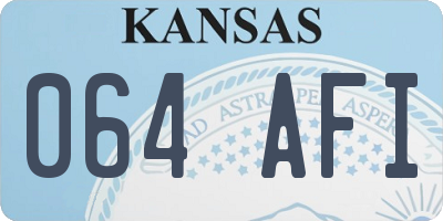 KS license plate 064AFI