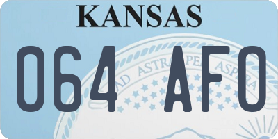 KS license plate 064AFO