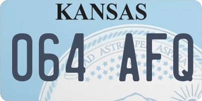 KS license plate 064AFQ